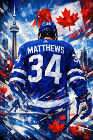 Auston Matthews Toronto Maple Leafs NHL Wall Art Poster | Portrait