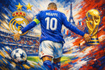 Kylian Mbappe Real Madrid x France World Cup Wall Art Poster | Landscape