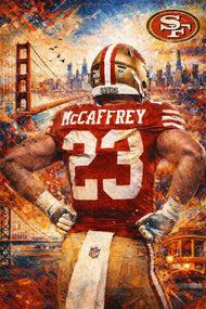 Christian McCaffrey San Francisco 49ers Bay Area Wall Art Poster | Portrait