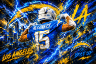 Ladd McConkey Los Angeles Chargers Skyline Wall Art Poster | Landscape