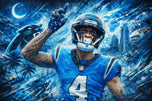 Tetairoa McMillan Carolina Panthers NFL Wall Art Poster | Landscape