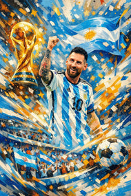 Lionel Messi Argentina World Cup Wall Art Poster | Portrait