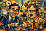 The Office Michael Scott x Dwight Schrute Abstract Wall Art Poster | Portrait