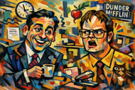 The Office Michael Scott x Dwight Schrute Abstract Wall Art Poster | Portrait