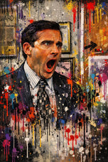 Michael Scott The Office Paint Splatter Wall Art Poster | Portrait