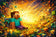 Steve Minecraft Abstract Video Game Wall Art Poster | Landscape
