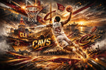 Donovan Mitchell Cleveland Cavaliers NBA Cityscape Wall Art Poster | Landscape