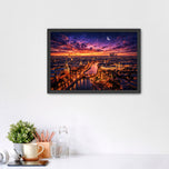 Moscow Russia Cityscape at Twilight Wall Art Poster | Landscape