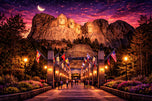 Mount Rushmore Twilight Wall Art Poster | Landscape