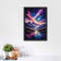 Astral Mountain Valley Painting in Luminous Night Sky Wall Art Poster | Portrait