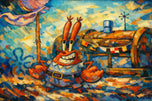Mr. Krabs Spongebob Krusty Krab Wall Art Poster | Landscape