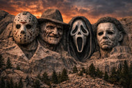 Mt. Rushmore Horror Icons Wall Art Poster | Landscape
