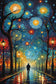 A Walk Through the Cosmos - Multiverse Abstract Painting Style Wall Art Poster | Portrait