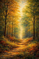 Nature Forest Scene Painted Style Wall Art Poster | Portrait