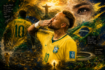 Neymar Jr Brazil World Cup Legacy Wall Art Poster | Landscape