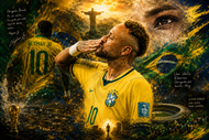 Neymar Jr Brazil World Cup Legacy Wall Art Poster | Landscape