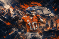 Bo Nix Denver Broncos Mile High Wall Art Poster | Landscape