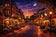 Boston North End City Life Wall Art Poster | Landscape