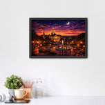 Notre Dame College Campus at Twilight Wall Art Poster | Landscape