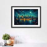 Midnight Over Manhattan - NYC Midnight City Life Wall Art