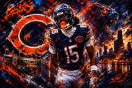 Rome Odunze Chicago Bears Windy City Wall Art Poster | Landscape