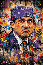 Michael Scott The Office Paint Splatter Wall Art Poster | Portrait