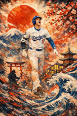 Shohei Ohtani x Japan MLB Painting Style Wall Art Poster | Portrait