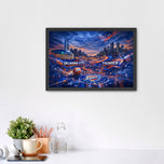 Oklahoma City Thunder NBA Skyline Wall Art Poster | Landscape