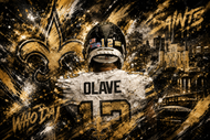 Chris Olave New Orleans Saints Cityscape Wall Art Poster | Landscape