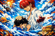 Shanks x Luffy One Piece Anime Wall Art Poster | Landscape