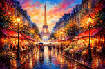 Eiffel Tower Paris France City Life Wall Art Poster | Landscape