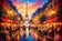 Eiffel Tower Paris France City Life Wall Art Poster | Landscape