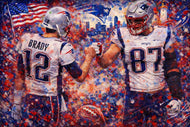 Tom Brady x Rob Gronkowski New England Patriots NFL Wall Art Poster | Landscape