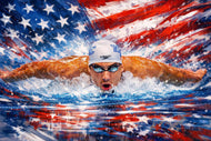 Michael Phelps America Olympics Wall Art Poster | Landscape