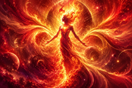 Phoenix Flame of Rebirth Wall Art Poster | Landscape