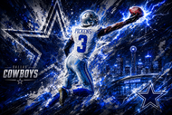 George Pickens Dallas Cowboys Cityscape Wall Art Poster | Landscape