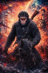Caesar Planet of the Apes Cinematic Wall Art Poster | Portrait