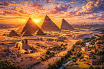Egypt Pyramids of Giza Wall Art Poster | Landscape