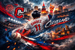 Jose Ramirez Cleveland Guardians MLB Wall Art Poster | Landscape