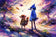 Regular Show Mordecai and Rigby Abstract Wall Art Poster | Landscape