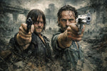 Rick Grimes x Daryl Dixon Walking Dead Wall Art Poster | Landscape