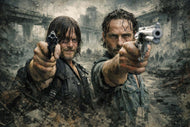 Rick Grimes x Daryl Dixon Walking Dead Wall Art Poster | Landscape