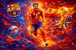 Lamine Yamal Barcelona x Spain Soccer Wall Art Poster | Landscape