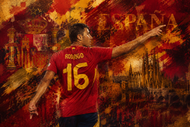 Rodri Spain World Cup Wall Art Poster | Landscape