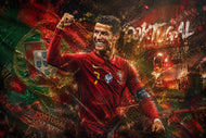 Cristiano Ronaldo Portugal World Cup Wall Art Poster | Landscape