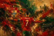 Cristiano Ronaldo Portugal World Cup Painting Style Wall Art Poster | Landscape