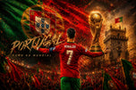 Cristiano Ronaldo Portugal Nation World Cup Wall Art Poster | Landscape