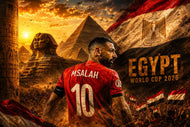 Mohamed Salah Egypt Pyramids World Cup Wall Art Poster | Landscape