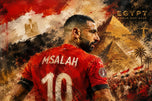 Mohamed Salah Egypt Pyramids World Cup Painting Style Wall Art Poster | Landscape