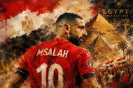 Mohamed Salah Egypt Pyramids World Cup Painting Style Wall Art Poster | Landscape